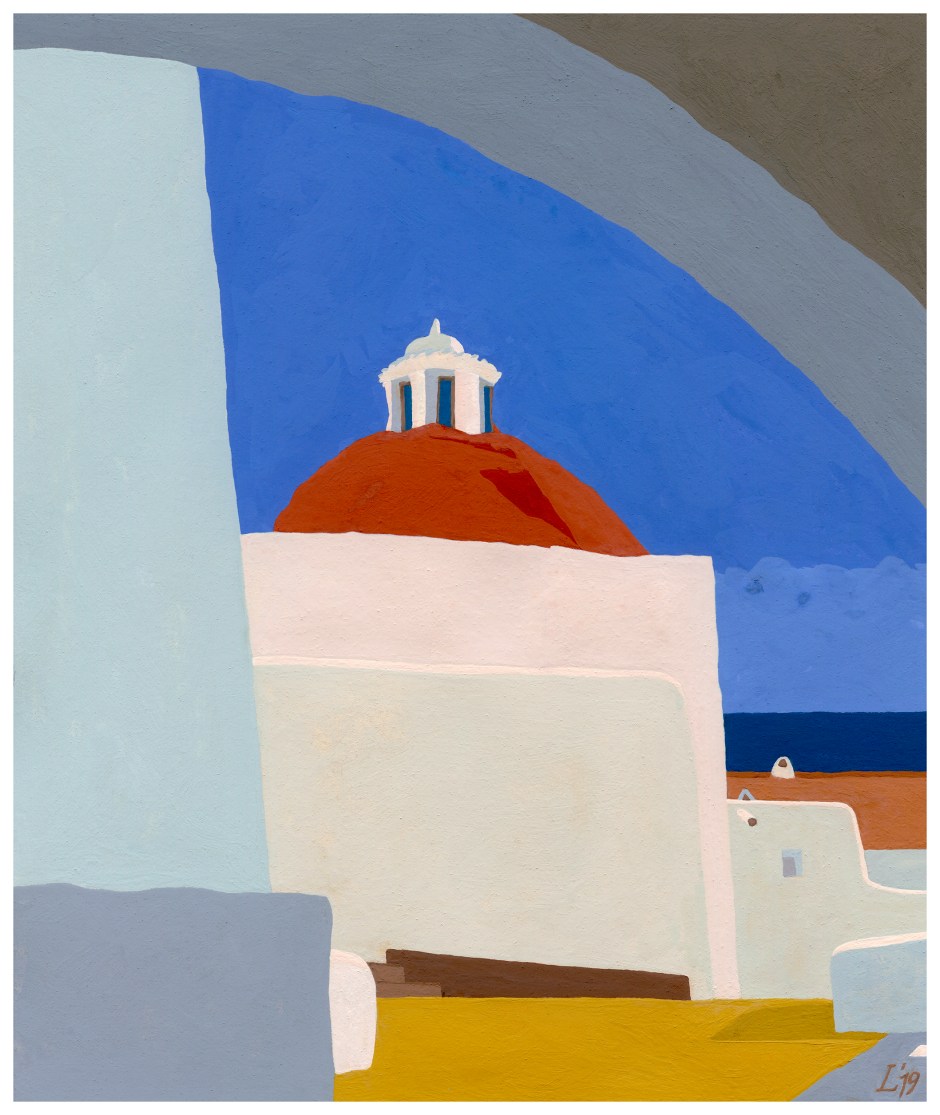 el puig de missa,ibiza,españa,2019,7"x8 1:4",pencil,gouache+acryl gouache on arches hot pressed